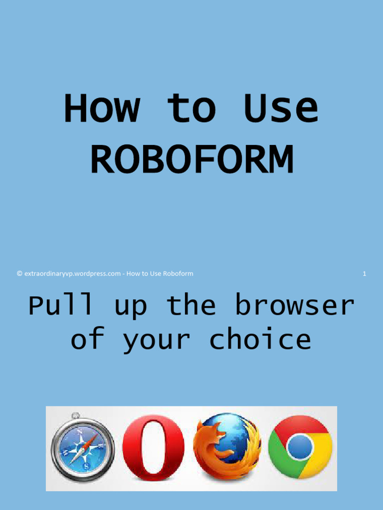 How To Use Roboform In Chrome : RoboForm Password Manager – SUYQ
