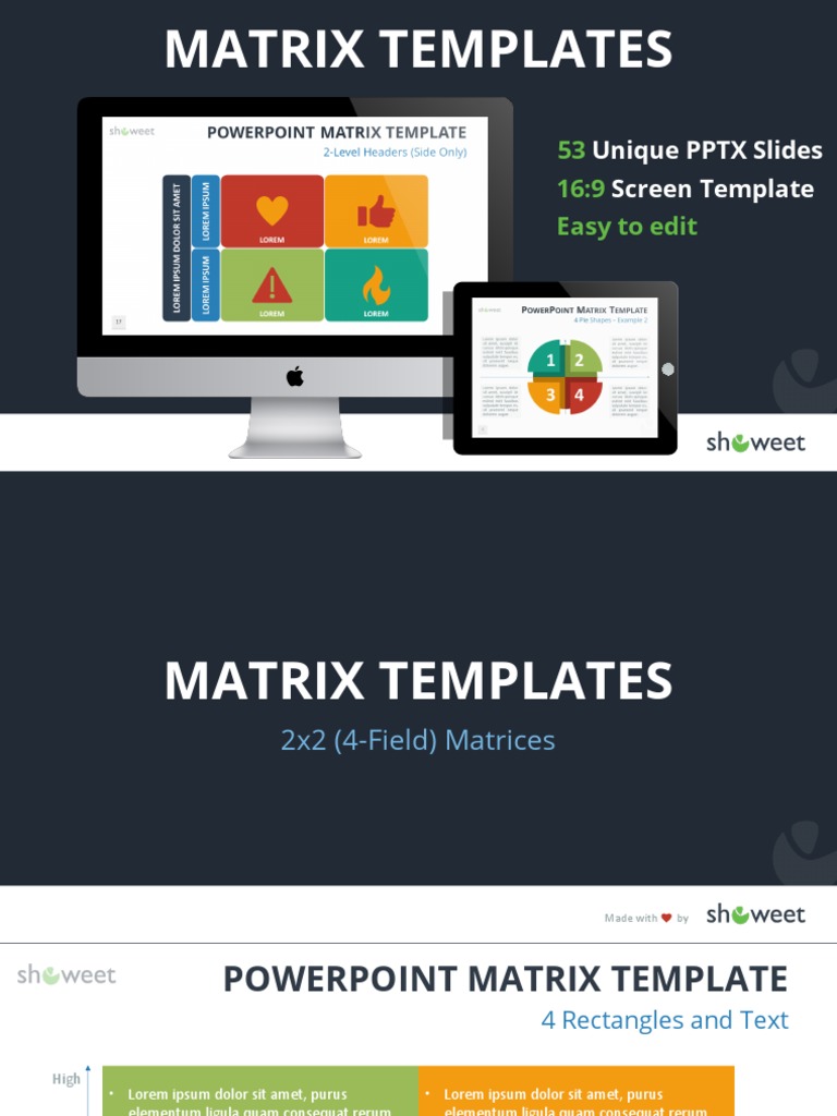 PowerPoint Matrix Templates Guide | PDF