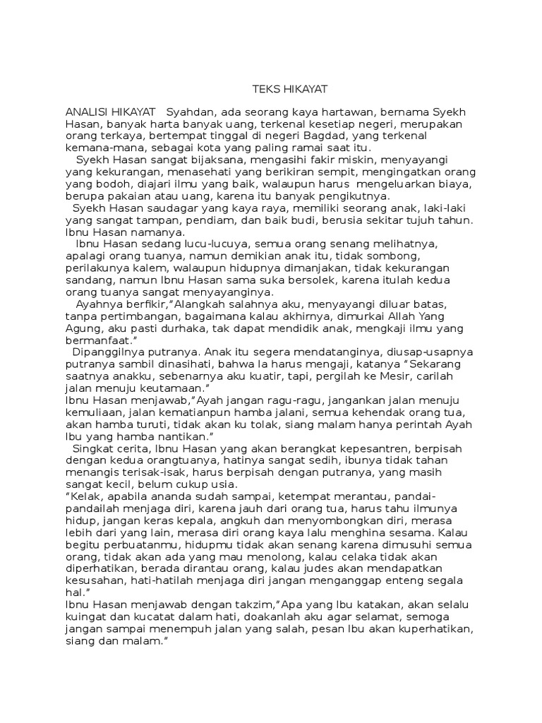 Teks Hikayat