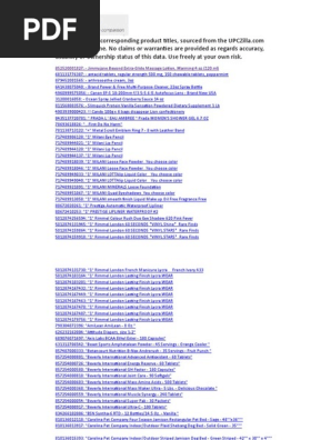 List Of Upcs And Product Names