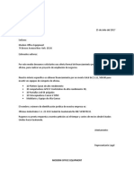 Carta Sde Financiacion