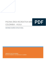 Diseño estructural de piscina municipal en Colombia