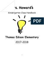 Kindergarten Class Handbook 2017:2018