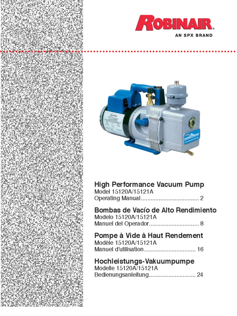 Robinair 15120 Series Vacuum Pump