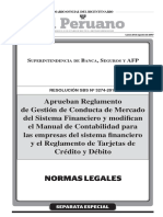 Reglamento de Gestión de Conducta de Mercado Del Sistema Financiero