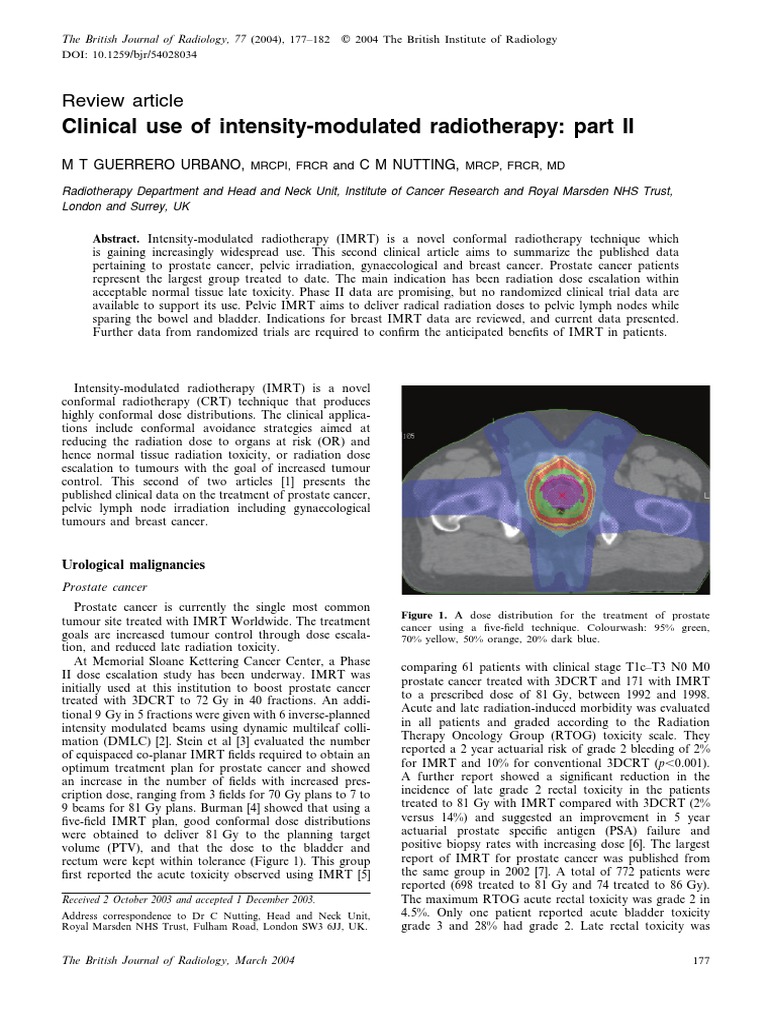 IMRT Part 2 BJR | PDF | Radiation Therapy | Absorbed Dose