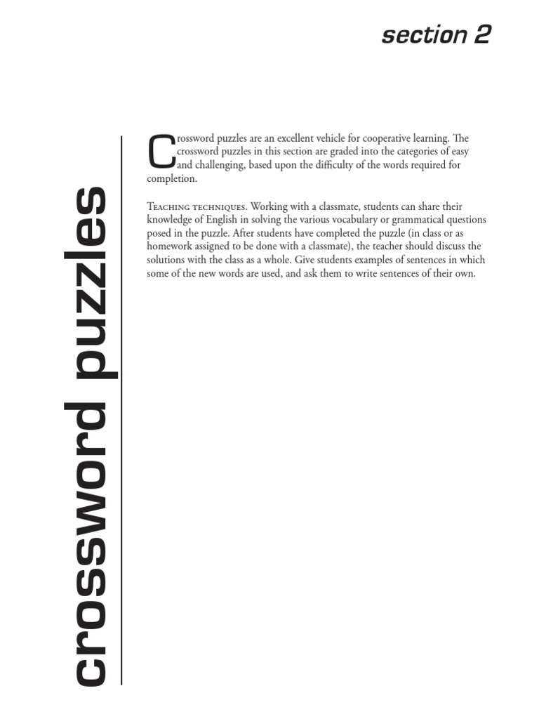 Cooperative Learning with Crossword Puzzles | PDF