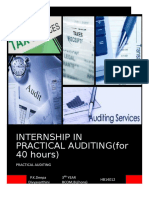 Internship in Practical Auditing (For 40 Hours) : Practical Auditing P.K.Deepa Divyavarthini 3 Year BCOM, BL (Hons) HB14012