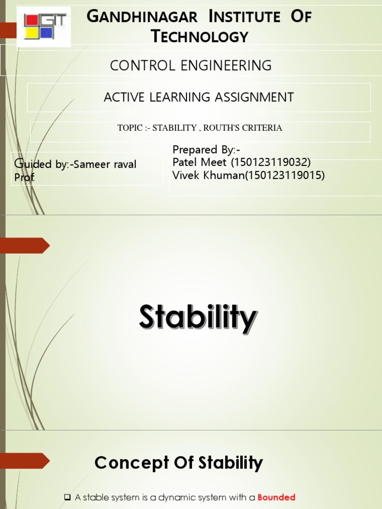 Stability Of A System Pdf