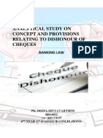 Analytical Study On Concept and Provisions Relating To Dishonour of Cheques