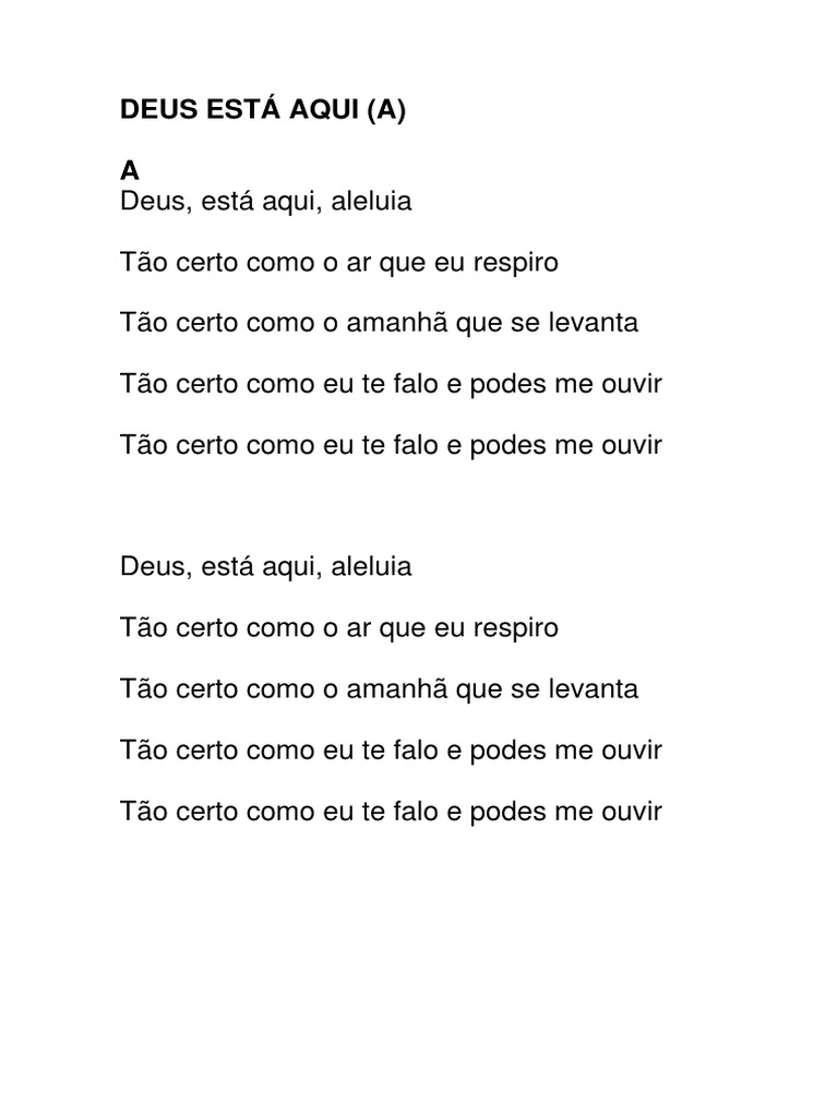 Deus Está Aqui Cifra Pdf