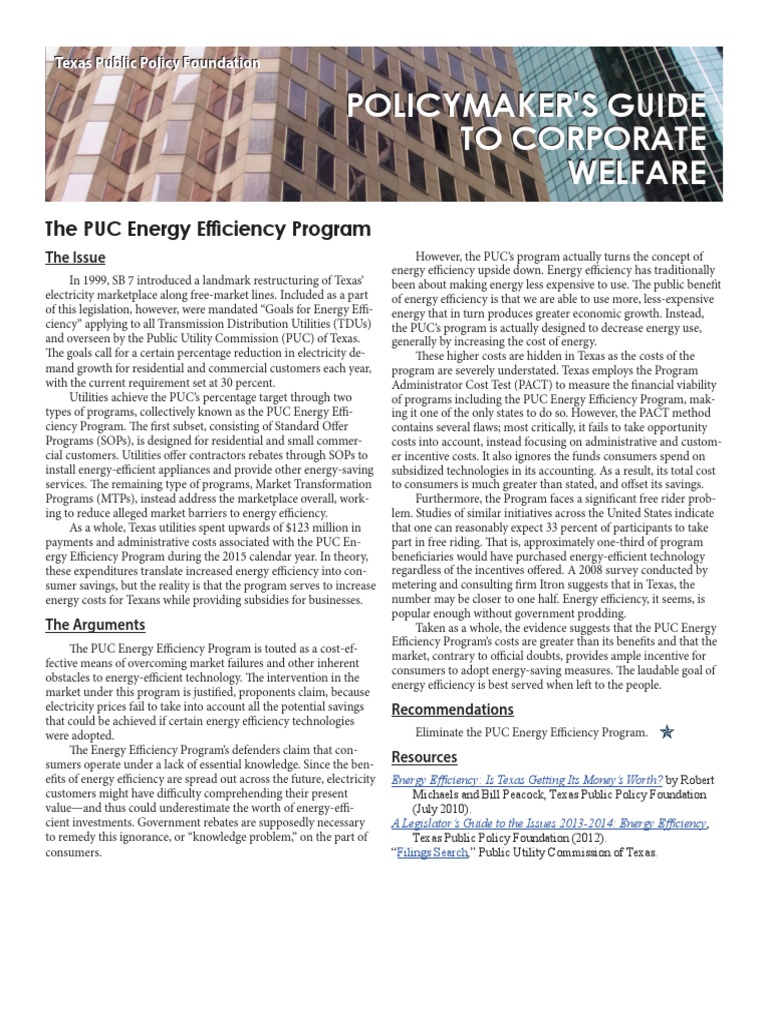 CWG - The PUC Energy Efficiency Program | PDF | Efficient Energy Use ...