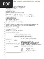 17-08-18 Apple's Opposition to Qualcomm's Motion to Dismiss Patent Claims