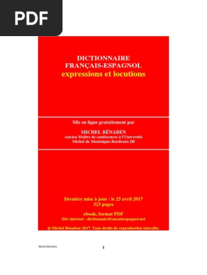 dictionnaire francais espagnol pdf dictionnaire