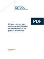 Auditool Lista de Chequeo para Identificar Oportunidades de Mejoramiento en Un Proceso de Compras