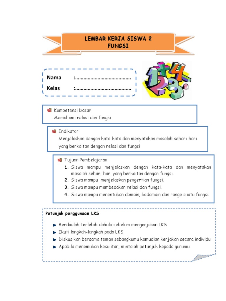 LKS Relasi dan Fungsi Kelas 8 | PDF | Metode & Bahan Ajar