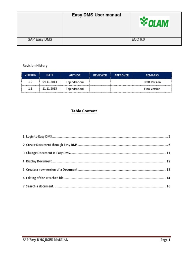 Easy DMS User Manual for SAP ECC 6.0 | PDF | Icon (Computing ...