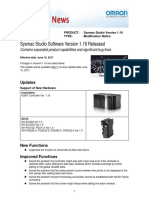 Sysmac Studio Software Version 1.19 Released: Contains Expanded Product Capabilities and Significant Bug Fixes