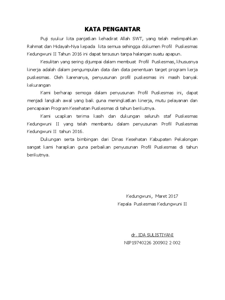 KATA PENGANTAR Profil