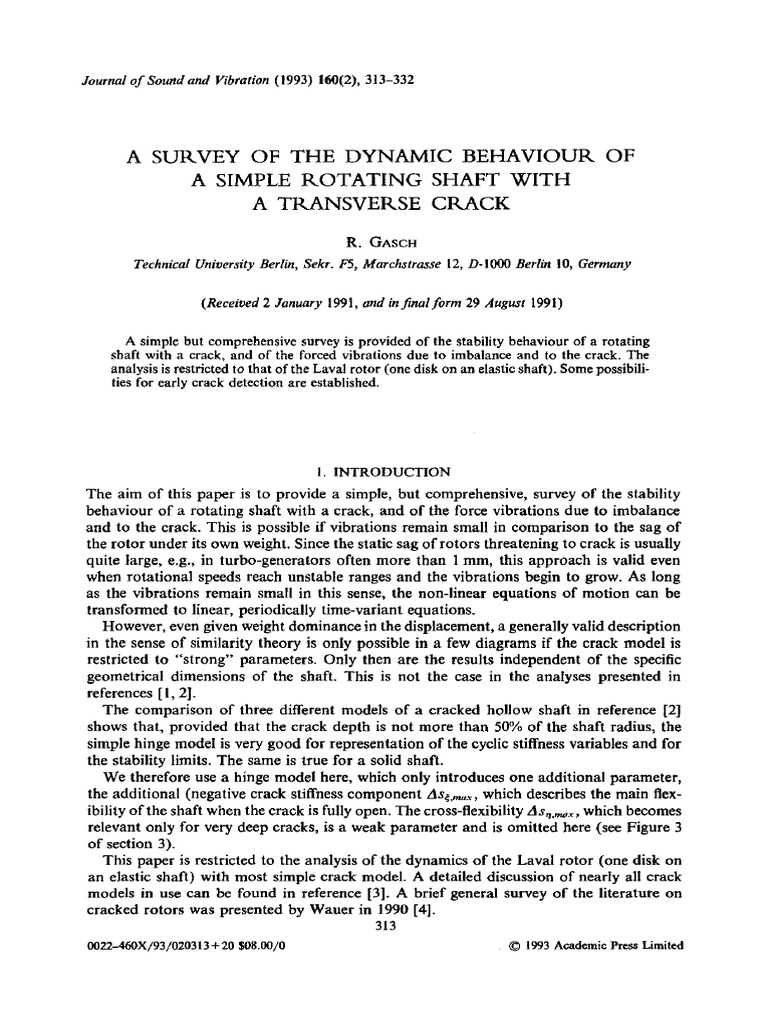 A Survey of The Dynamics Behaviour of A Simple Rotating Shaft With A ...