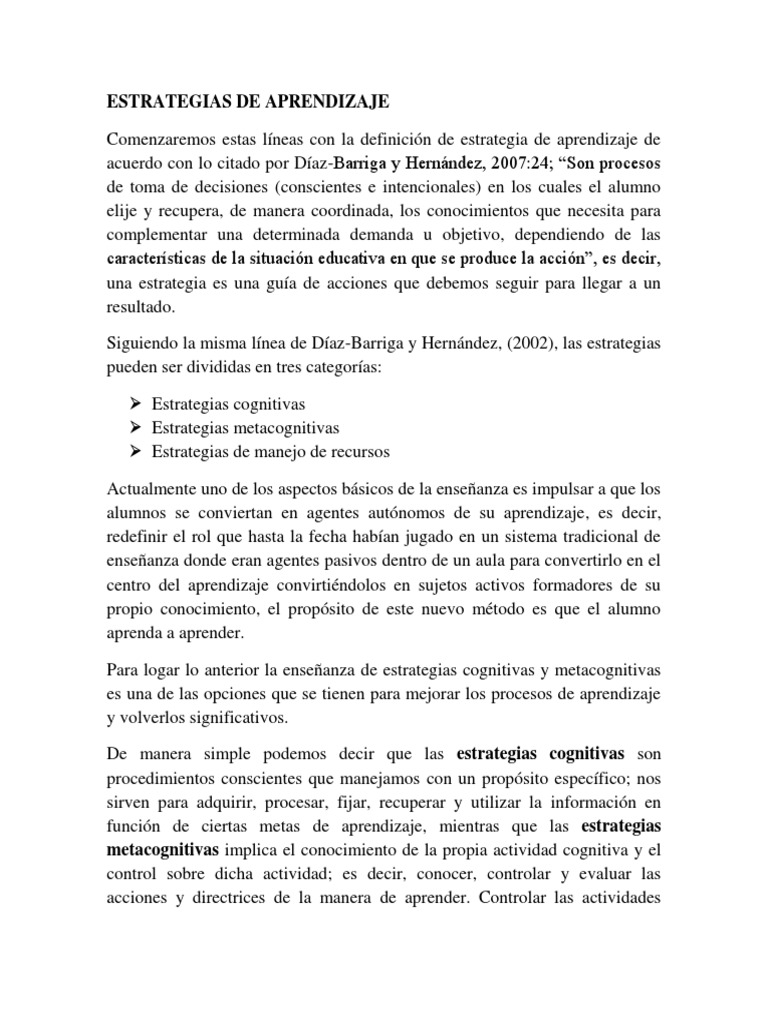 Estrategias de Aprendizaje Efectivas | PDF | Aprendizaje | Neurociencia