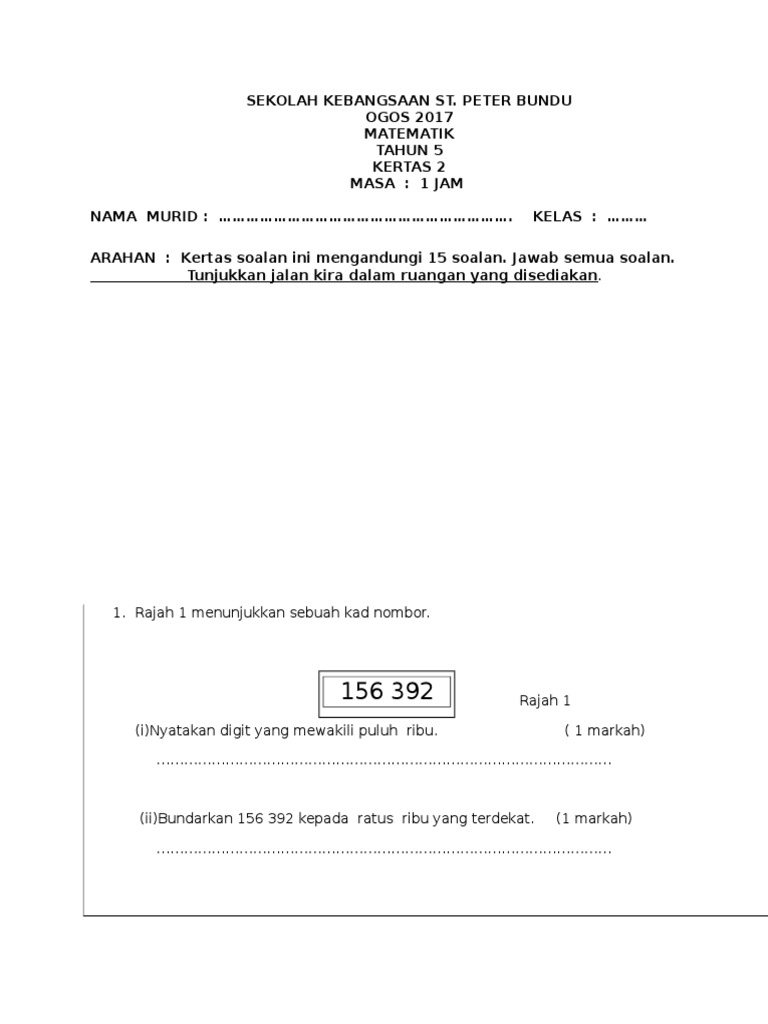Matematik Tahun 5 Pdf