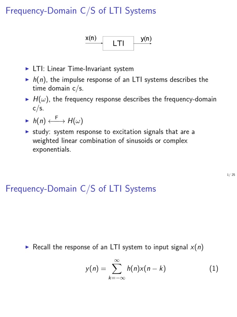 Frequency Domain Characteristics Of Lti System Lecture Based On The Book Of Proakis Spectral Density Telecommunications Engineering