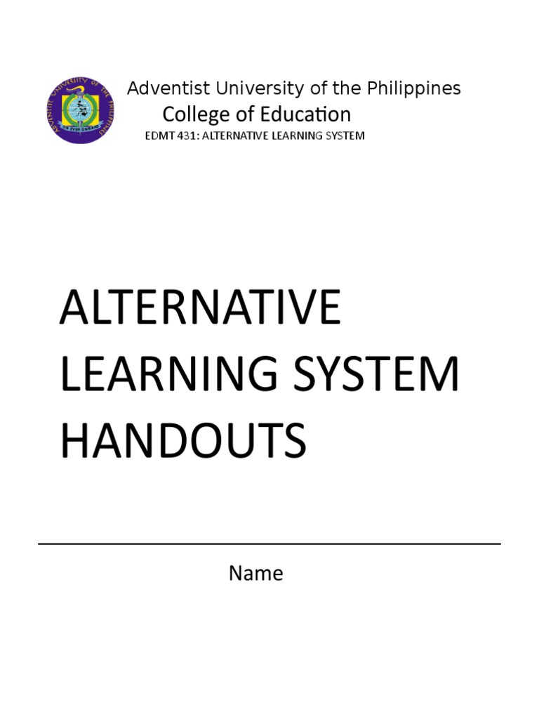 Alternative Learning System Handouts: College of Education | PDF