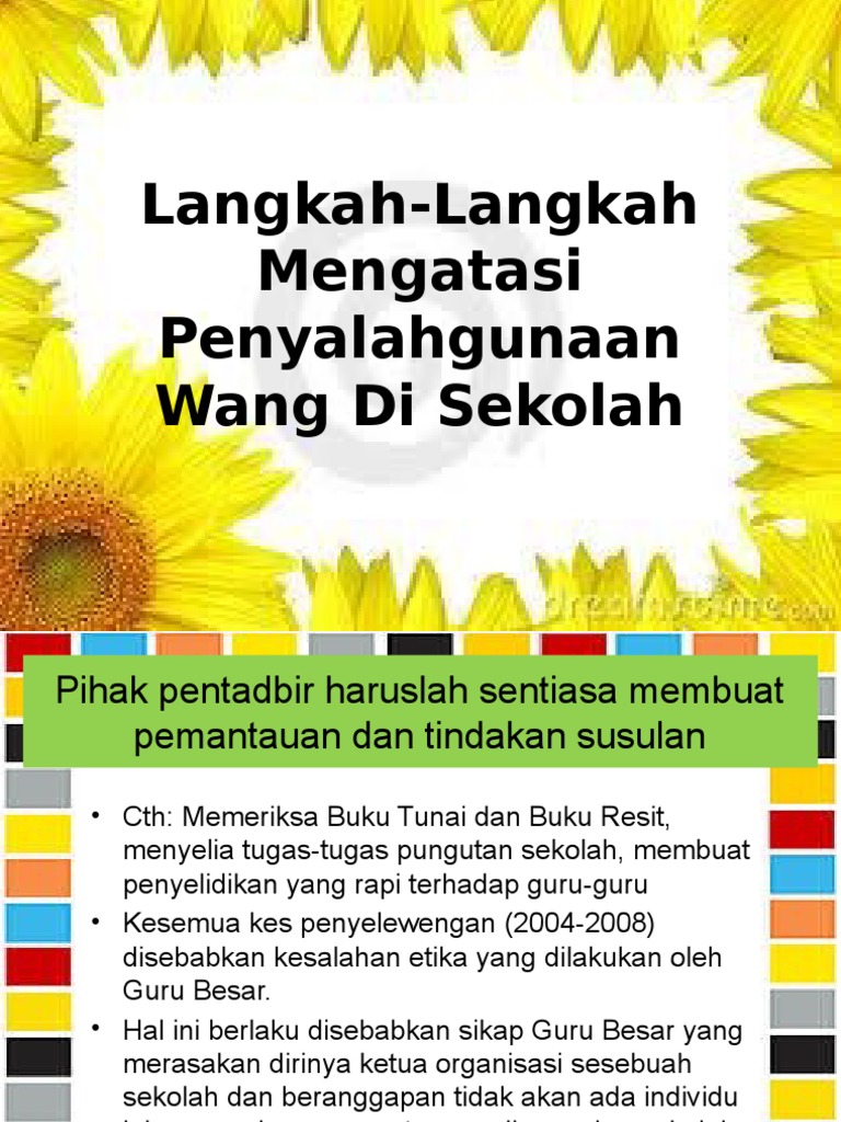 Documents Tips Langkah Langkah Mengatasi Penyalahgunaan Wang Di Sekolah Pdf
