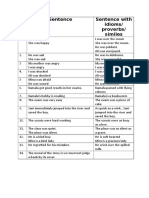 Bi L Sentence Sentence With Idioms/ Proverbs/ Similes