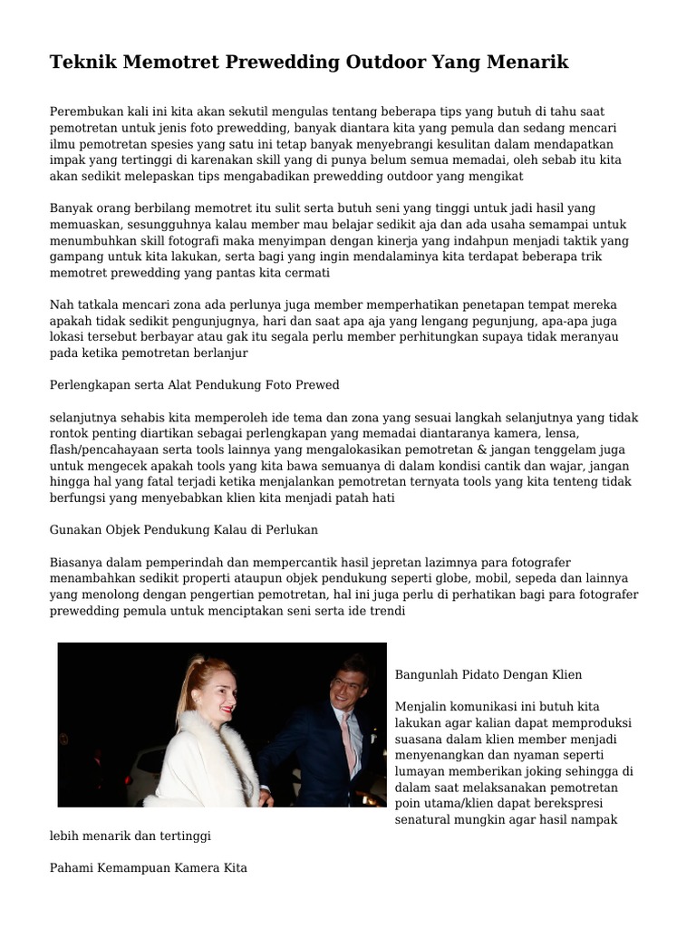 Teknik Memotret Prewedding Outdoor Yang Menarik