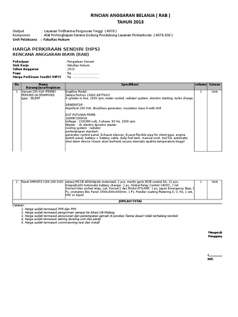 Contoh RAB | PDF