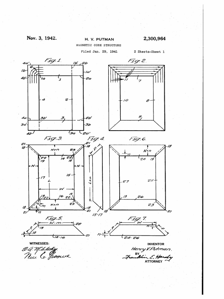 US2300964-Magnetic Core Structure | PDF | Transformer | Materials