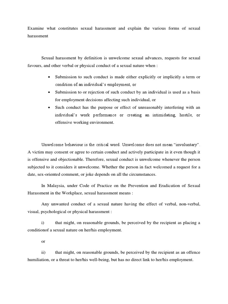 Understanding Sexual Harassment Types | PDF | Sexual Harassment ...