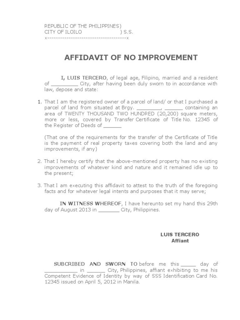 affidavit-of-no-improvement-sample-pdf