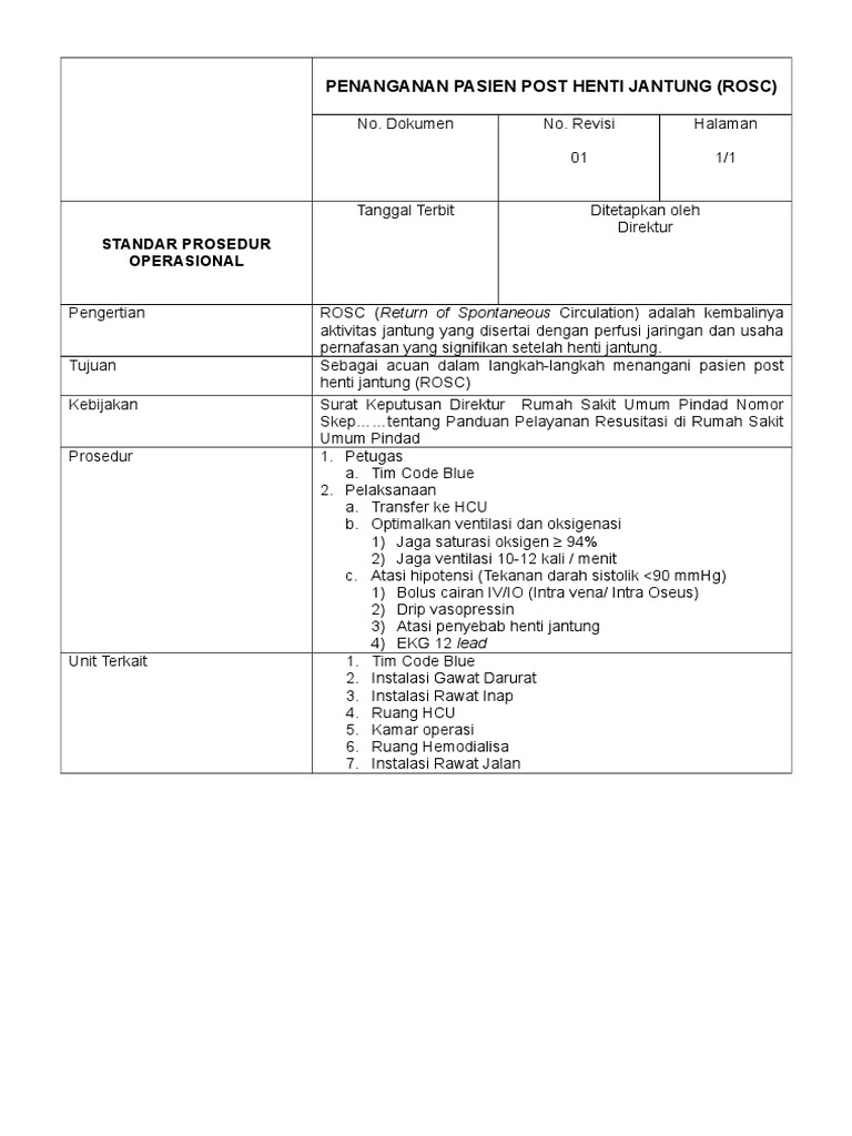 Penanganan Pasien Post ROSC | PDF