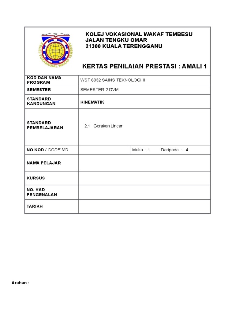 Amali 1 Menghitung Halaju Dan Pecutan