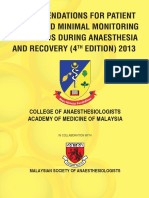 CPG Recommendations For Patient Safety and Minimal Monitoring Standards During Anaesthesia and Recovery PDF