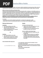 Fixed Effects, Random Effects Model Cheat Sheet