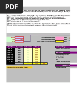 Electricity Bill Calculator Template Excel.xls