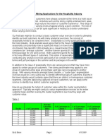 DataMining in the Hospitality Industry