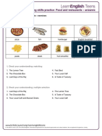 Food and Restaurants - Answers 1