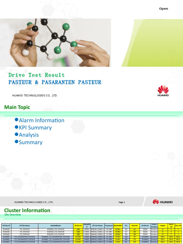 Huawei Drive Test Results Analysis | PDF | Lte (Telecommunication ...