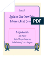 Applications Linear Control Design Techniques in Aircraft Control