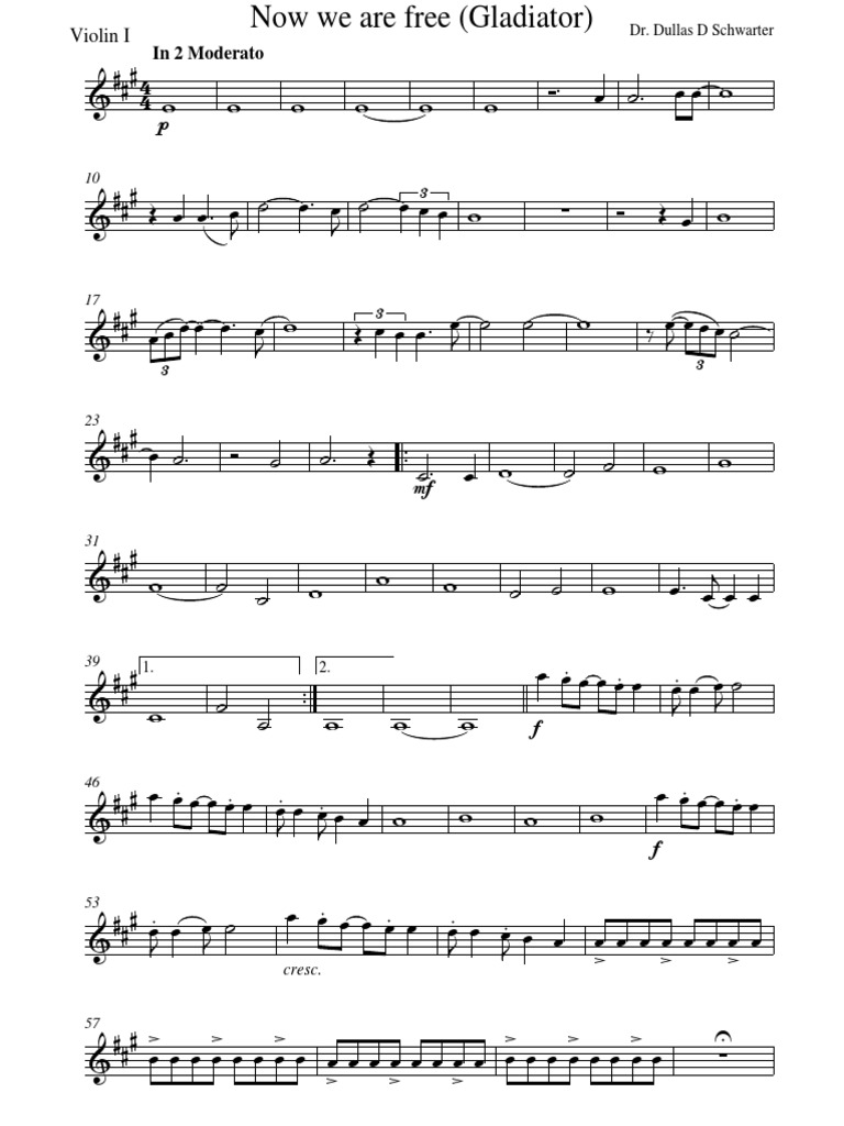 Gladiator Now We Are Free Partes Pdf Classical Music Musical Forms