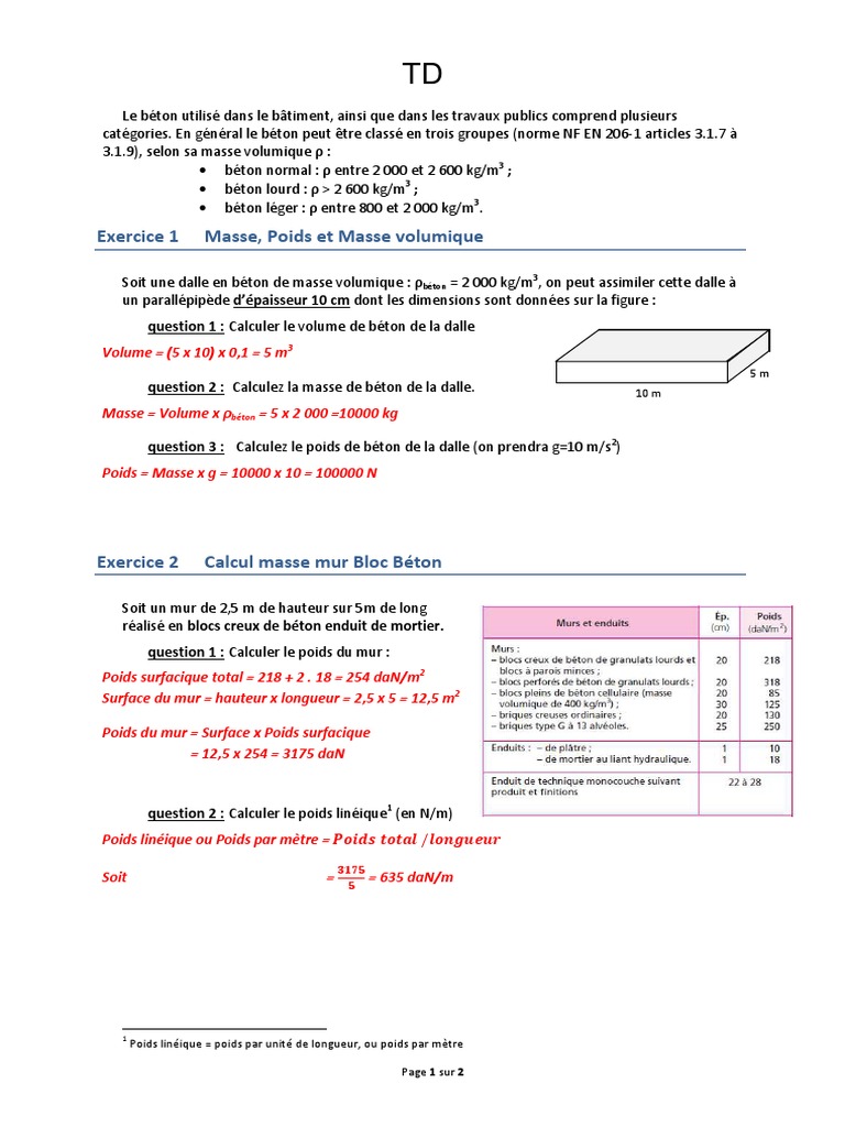 Exercice Masse Volumique 5ème Avec Correction