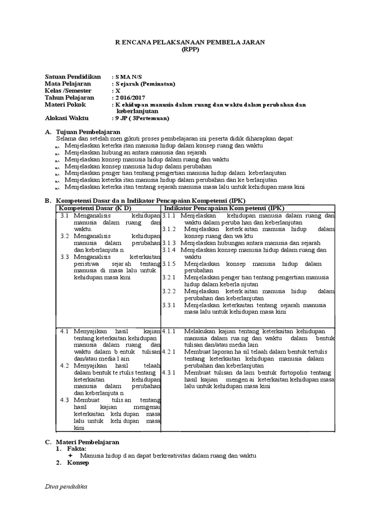 Rpp Kurikulum 2013 Sma Sejarah Pdf Soal Essay