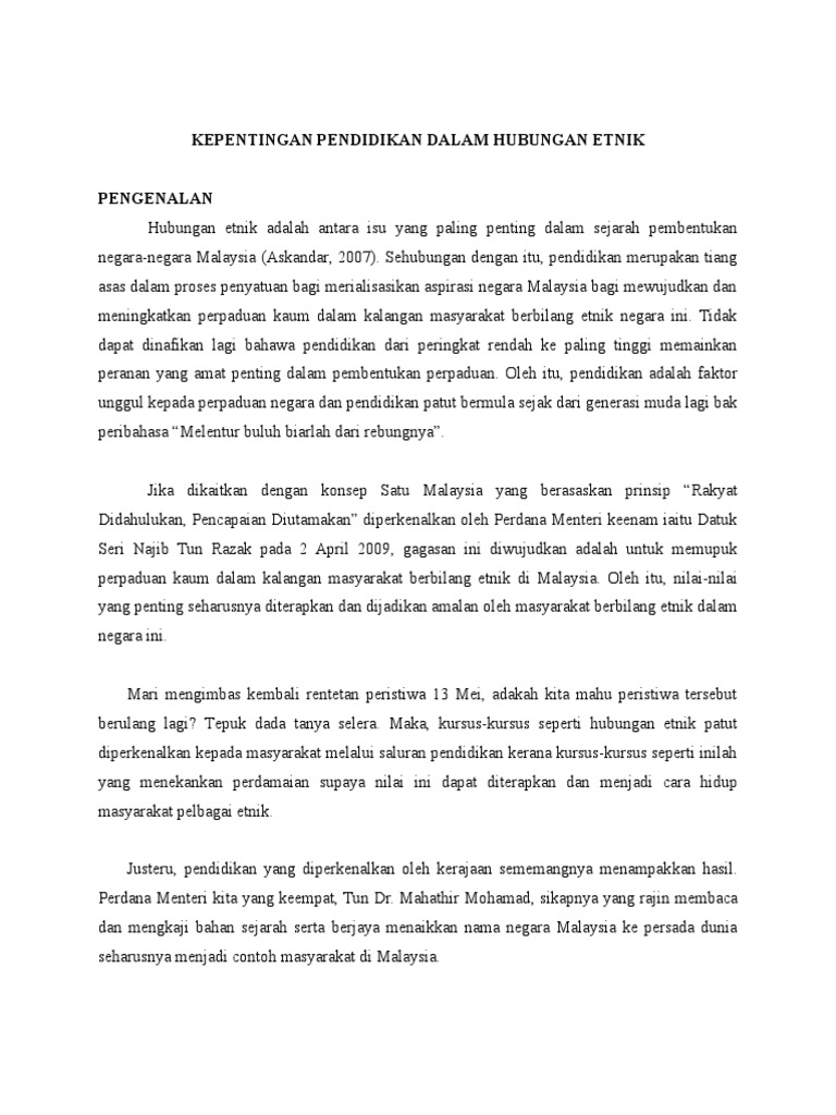 Kepentingan Pendidikan Dalam Hubungan Et Pdf