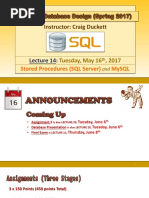 Instructor: Craig Duckett: Stored Procedures (SQL Server) Mysql