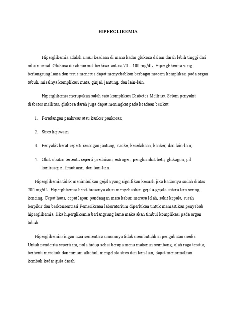 Hiperglikemia | PDF